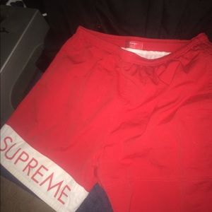 supreme banner water shorts